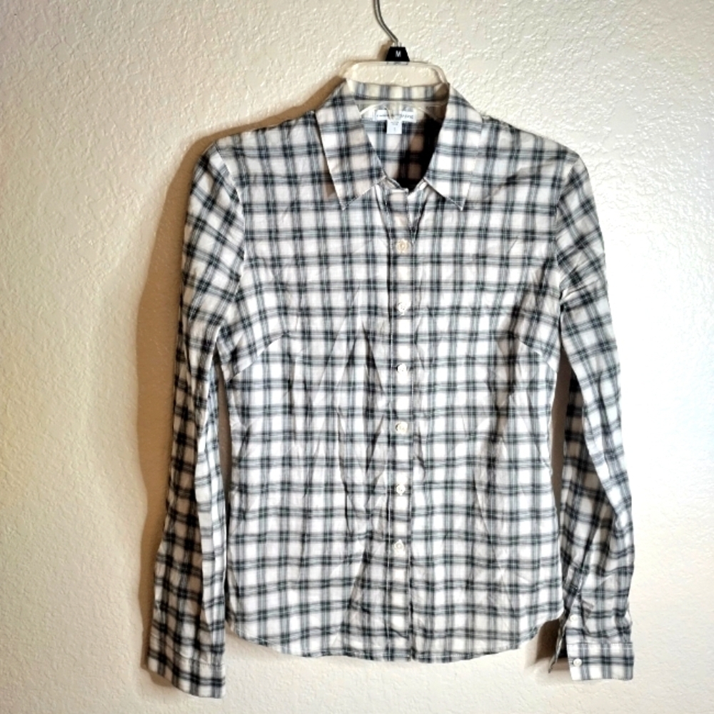 standard james perse plaid women's button down shirt sz 1/S